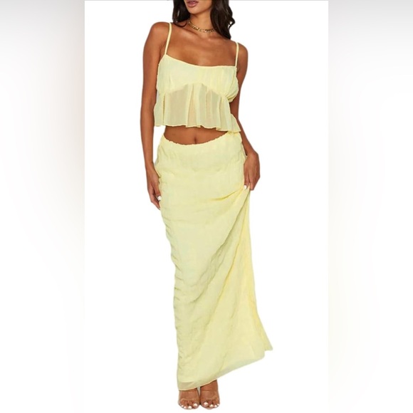 not sure Dresses & Skirts - Sets for Women Sexy Cami Crop Top Long Maxi Pencil Skirt Outfits Party Cocktail